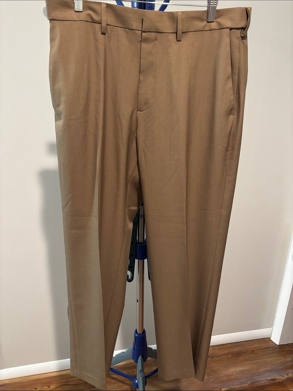 Haggar Men's Dress Pants in Brown - Classic Flat Front Trousers